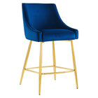 Modway Discern Performance Velvet Counter Stool - Navy-Glam Deco Counter Stool