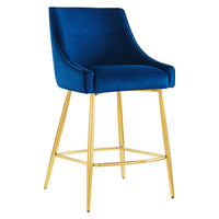 Modway Discern Performance Velvet Counter Stool - Navy-Glam Deco Counter Stool