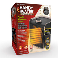 Handy Heater Instant Heat Ceramic Portable 1200W Electric Space Heater-Powerful 1200w ceramic heating technology: Handy Heater instant heat delivers ultra-fast 1200-watt electric ceramic heating, warming your entire indoor space quickly and efficiently for maximum whole-room comfort.