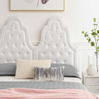 Modway Alexandria Tufted Performance Velvet Twin Platform Bed with Gold Metal Legs - White-Wood Slat Support System