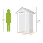 Outsunny Outdoor Storage Shed with Lockable Door - 4' x 4' - Light Grey-Sloped roof prevents water pooling and adds extra storage space 
