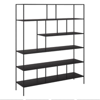 Hudson&Canal Whitmore 72"H Bookcase - Blackened Bronze-A modern contemporary design for your office, den, living room, and more