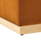 Modway Tilden 17" Square Performance Velvet Upholstered Ottoman - Rust/Natural-8