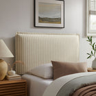 Modway Camille Striped Linen Blend Twin Size Headboard - Oatmeal Stripe-Padded Pillow Design