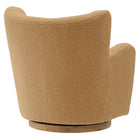 Modway Montrose Wingback Sherpa Swivel Accent Chair - Camel Walnut-Assembly Required