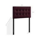 Modway Emily Stain-Resistant Performance Velvet Twin Size Headboard - Mulberry-Button Tufting