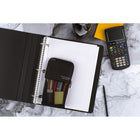 Five Star Stand-N-Store Pencil Pouch - Black/Grey-Durable, puncture Micro-mesh allows for quick view of supplies