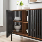 Modway Fortitude 59" Oval Sideboard - Walnut Black-6 Storage Spaces