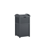 Suncast Wicker Trash Hideaway - Cyberspace-30 gallon capacity.