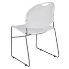 Flash Furniture HERCULES Series Ultra-Compact Stack Chair with Silver Powder Coated Frame - White-Stack Quantity: 35