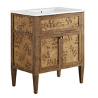 Modway Elysian 30" Wood Bathroom Vanity - White/Brown-Modern Bathroom Vanity