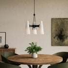 Modway Beacon 3-Light Pendant Light - Opal Black-Ceiling Canopy With Swivel Adaptor