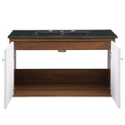 Modway Transmit 36" Wall-Mount Bathroom Vanity - Walnut/Black-Chrome Hardware