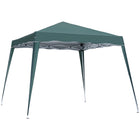 Outsunny 8 ft W x 8 ft L Pop Up Canopy Foldable Outdoor Canopy Tent with Bag - Green-Suitable for organizing a small party, a picnic, beach outings, etc