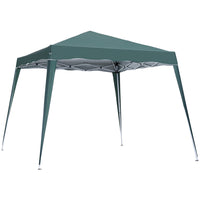 Outsunny 8 ft W x 8 ft L Pop Up Canopy Foldable Outdoor Canopy Tent with Bag - Green-Suitable for organizing a small party, a picnic, beach outings, etc
