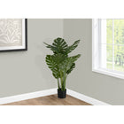 Monarch Specialties 45" Artificial Indoor Monstera Tree - Floor - Black Pot-10 real touch, adjustable, lush green leaves create a lifelike appearance