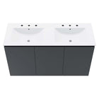 Modway Bryn 48" Wall-Mount Double Sink Bathroom Vanity - Grey/White-Soft-Close Doors