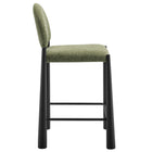 Modway Hayley Upholstered Fabric Counter Stools 2-Piece Set - Black/Leaf-Adjustable Non-Marking Floor Glides