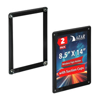 Azar Window-Hanging Vertical/Horizontal Side Loading Plastic Document Holder - Clear - 2 Pack (106697-BLK-2PK)-Sold in Packs of 2