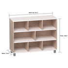 Beleduc Furniture - Palermo Closed Back 8-Cube 3-Layer Classroom Wooden Shelf - Natural Grain-Uses non-toxic paints and dyes