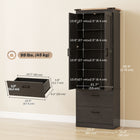 HOMCOM 67" H Tall Kitchen Pantry Cabinet with Adjustable Shelves - Black-Black finish and black accents add farmhouse charm 
