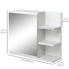 Kleankin Wall Mount Medicine Cabinet with Mirror - White-The mirrored door can prevent dust and water from splashing on enclosed objects