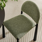 Modway Hayley Upholstered Fabric Dining Side Chair - Black/Leaf-Adjustable Non-Marking Floor Glides