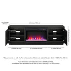 Hudson&Canal Presque TV Stand with 26" Crystal Fireplace for TV's up to 75" - Black Grain-8