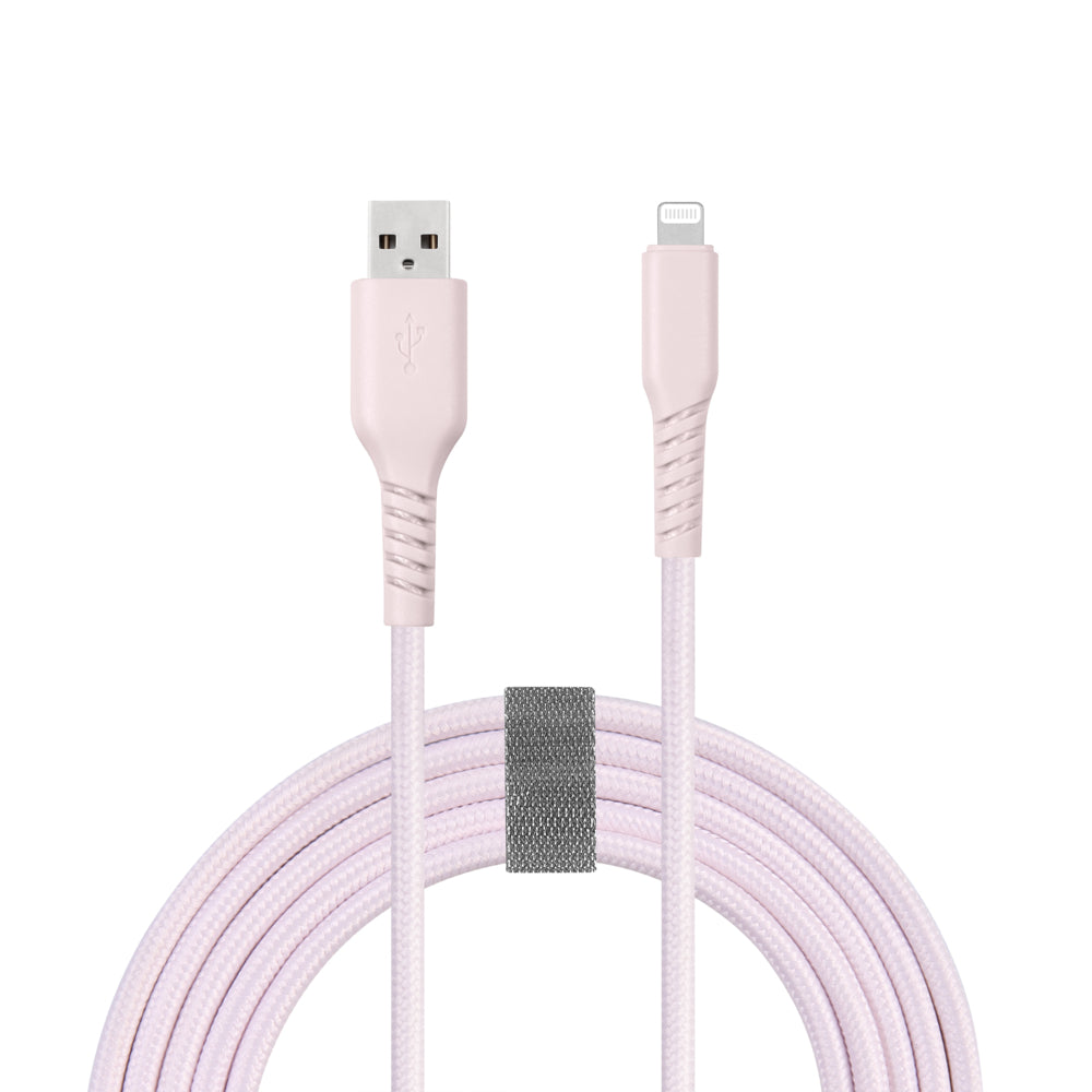 Basic Tech 6 foot Lightning Braided Cable - Pink | staples.ca