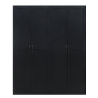 Manhattan Comfort Cornelia 59.22" 2-Piece Modern 14-Shelf Storage Closet - Black-Modern Free Standing Wardrobe Closet with Storage Compartments for Bedroom and Storage Use. Set of 2