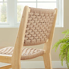 Modway Saoirse Woven Rope Wood Dining Side Chair - Natural - 2 Pack-Assembly Required