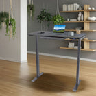 Motionwise M2 Series 48"W Electric Sit-Stand Desk with Dual Motors and Pull-Out Drawer - Rustic Grey-Smart, Customizable Comfort: Features a memory-enabled control panel with 4 programmable height presets, LED display, and a built-in USB port (5V/2.4A) to keep your devices powered