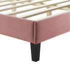 Modway Leah Chevron Tufted Performance Velvet King Platform Bed - Dusty Rose-Bed Frame Weight Capacity: 800 lbs