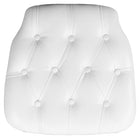 Flash Furniture Hard Tufted Vinyl Chiavari Chair Cushion - White-Firm Chair Cushion