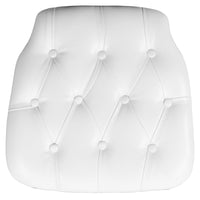 Flash Furniture Hard Tufted Vinyl Chiavari Chair Cushion - White-Firm Chair Cushion
