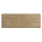 Hudson&Canal Desmond TV Stand for TV's up to 78" - Light Oak-A transitional design accommodates TVs up to 78" for your entertaining space