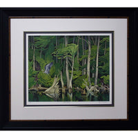 Blue Heron Framed by AJ Casson-Work by renowned member of the Group of Seven AJ Casson