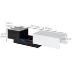HOMCOM Modern Rectangle Coffee Table with Hidden Storage Trunk Slide Top - Black and White-Open alcove in the black section for added display and storage needs
