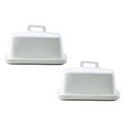 Maxwell & Williams White Basics Covered Butter Dish - 2 Pack-Dishwasher Safe