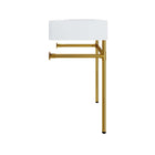Modway Redeem 24" Wall-Mount Gold Stainless Steel Bathroom Vanity - Gold/White-Single Faucet Hole