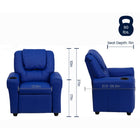 Flash Furniture Contemporary Blue Vinyl Kids Recliner with Cup Holder & Headrest-Oversized Headrest with Cover