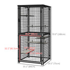 PawHut 33" L Outdoor Multi-Level Cat Enclosure with UV and Water-Resistant Cover-Come and go through two convenient entry points sized for feline forms 