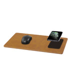 General Supply Goods + Co PU Leather Qi Charging Mouse Pad - Cognac-Input Voltage/Current: 5V/2.0A, 9V/1.8A