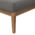 Modway Clearwater Outdoor Patio Teak Wood Ottoman - Grey/Graphite-Assembly Required