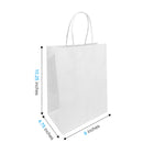 Reliabag Paper Bags - Twist Handles - 8.5" W x 4.5" D x 10.25" H - White - 250 Pack-Re-enforced Twisted Twine Handles