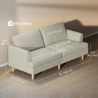 HOMCOM 74" 3 Seater Sofa with Thick Spring Cushions - Beige-Includes felt foot pads to protect floors and prevent slipping