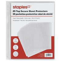 Staples Secure Top Sheet Protectors - 25 Pack-Sheet Protectors