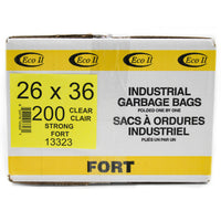 Eco II Garbage Bags - 26" x 36" - Strong - Clear - 200 Pack-26" x 36"