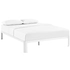 Modway Corinne Full Bed Frame - White-Slatted Poplar Wood Support System