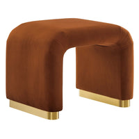 Modway Koda Performance Velvet Waterfall Stool - Brass/Rust-Performance Velvet Upholstery